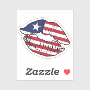 Pegatina Bandera de amor liberiana de pintalabios