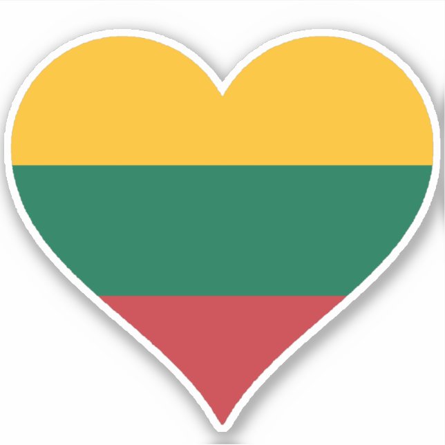 Pegatina Bandera de Amor Lituania (Anverso)