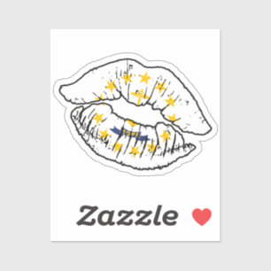 Pegatina Bandera de amor Rhode Island Rhode Islander Lipsti