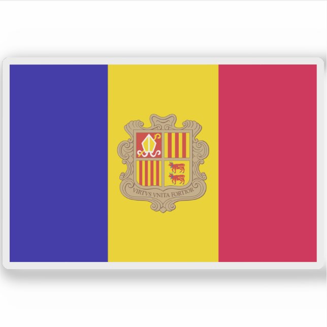 Pegatina Bandera de Andorra (Anverso)