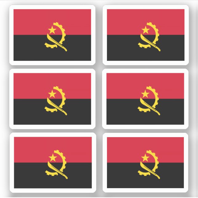 Pegatina Bandera de Angola - una colección (Anverso)