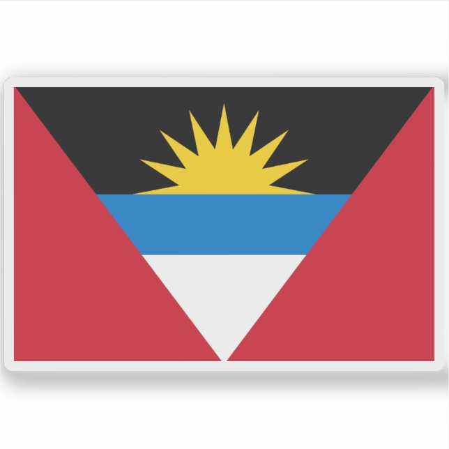 Pegatina Bandera de Antigua y Barbuda (Anverso)
