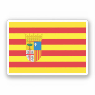 Pegatina Bandera de Aragón (comunidad autónoma) España