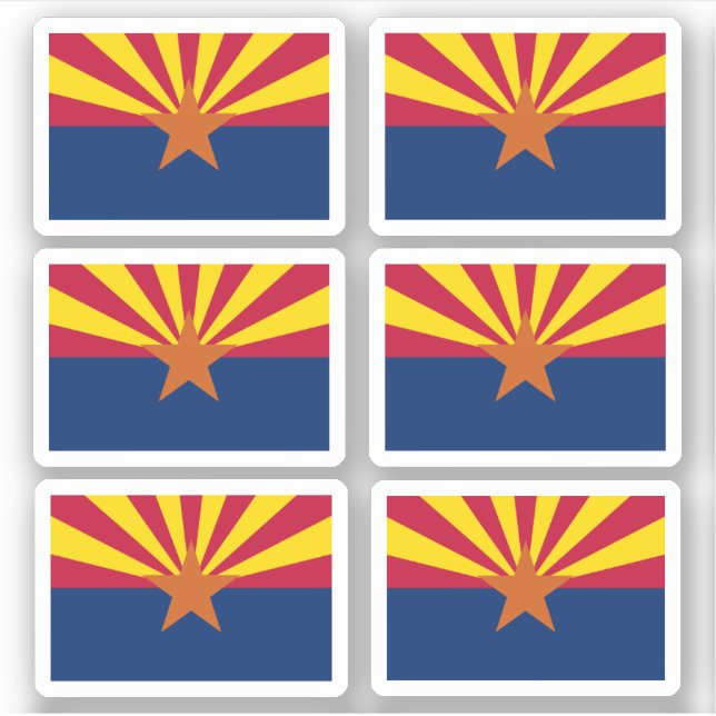 Pegatina Bandera de Arizona, bandera de los Estados Unidos (Anverso)