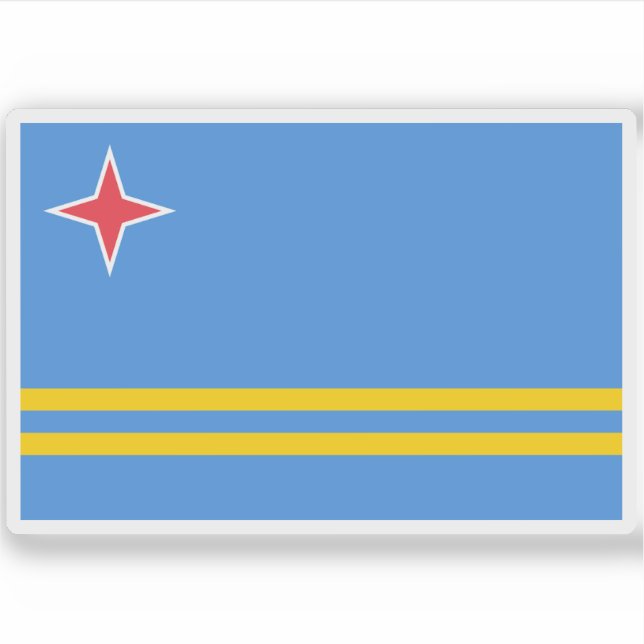 Pegatina Bandera de Aruba (Anverso)