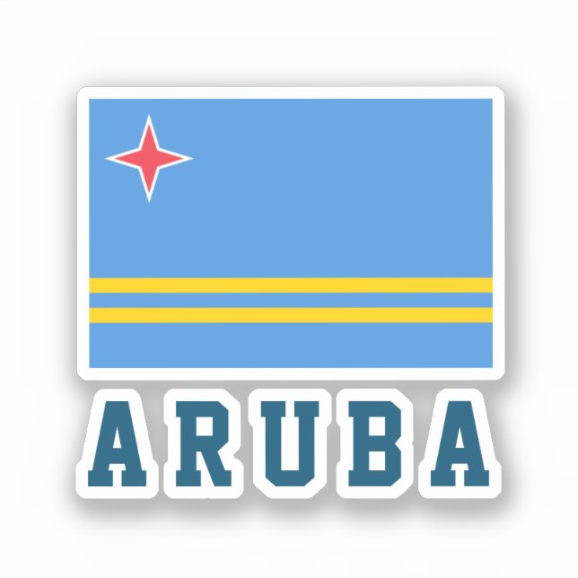 Pegatina Bandera de Aruba (Anverso)