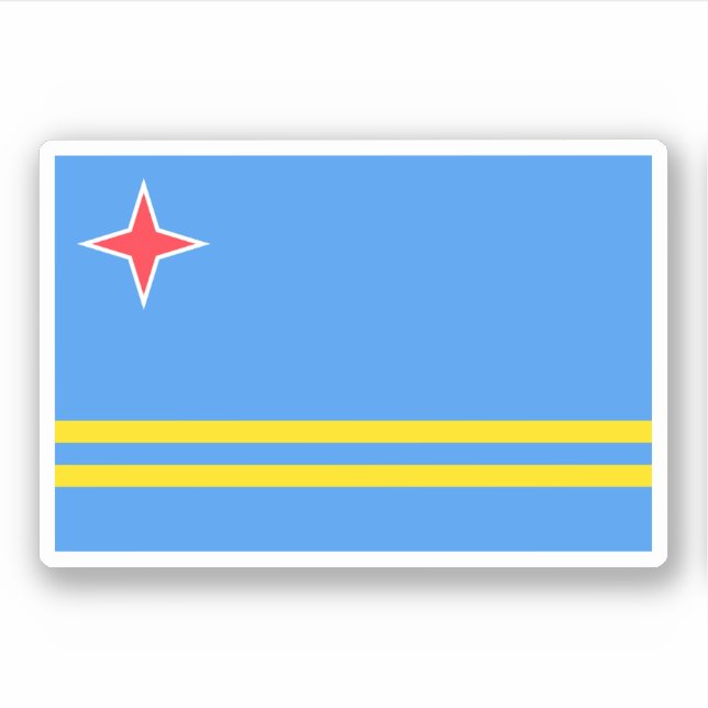 Pegatina Bandera de Aruba (Anverso)
