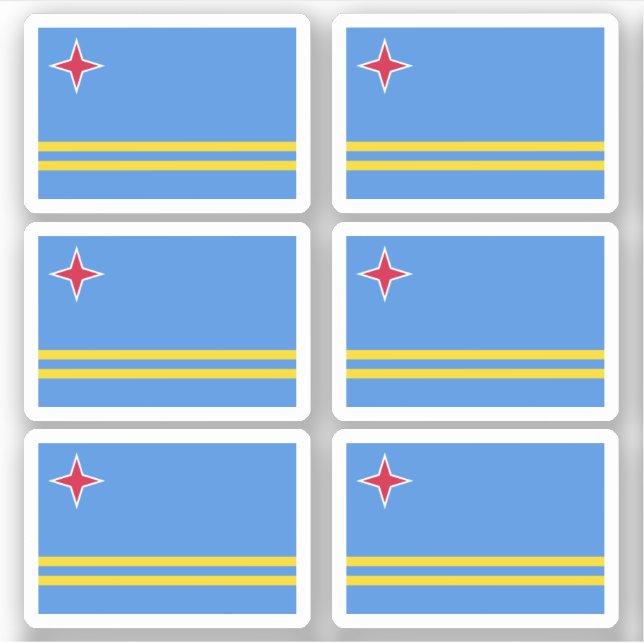 Pegatina Bandera de Aruba (Anverso)