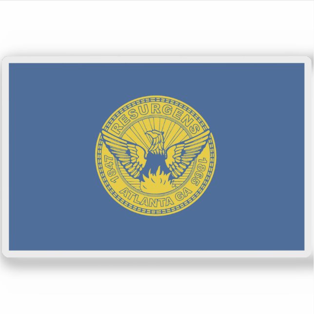Pegatina Bandera de Atlanta, Georgia (Anverso)