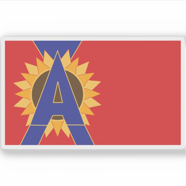 Pegatina Bandera de Augusta, Kansas (Anverso)