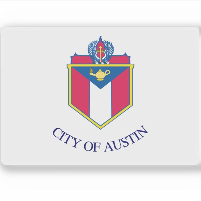 Pegatina Bandera de Austin, Texas (Anverso)