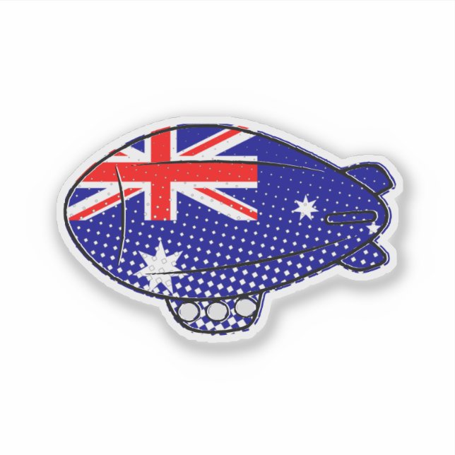 Pegatina Bandera De Australia Blimp De Globo En Personaliza (Anverso)