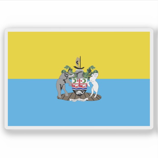 Pegatina Bandera de Banjul, República de Gambia (Anverso)