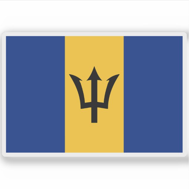 Pegatina Bandera de Barbados (Anverso)