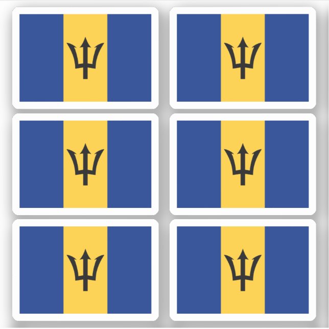 Pegatina Bandera de Barbados (Anverso)