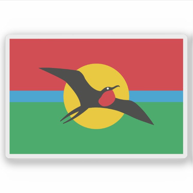 Pegatina Bandera de Barbuda, Antigua y Barbuda (Anverso)