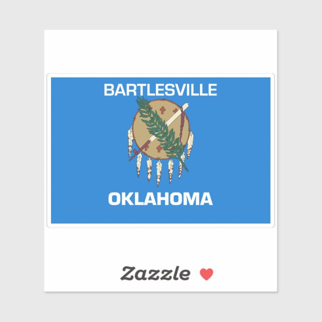 Pegatina Bandera de Bartlesville Oklahoma (Hoja)