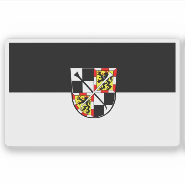 Pegatina Bandera de Bayreuth, Alemania (Anverso)