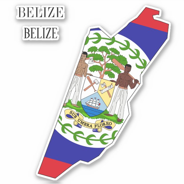 Pegatina Bandera de Belice encantadora patriótica (Anverso)