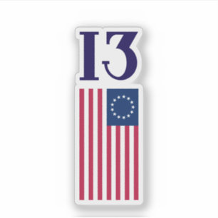 Pegatina Bandera de Betsy Ross de las Trece Colonias