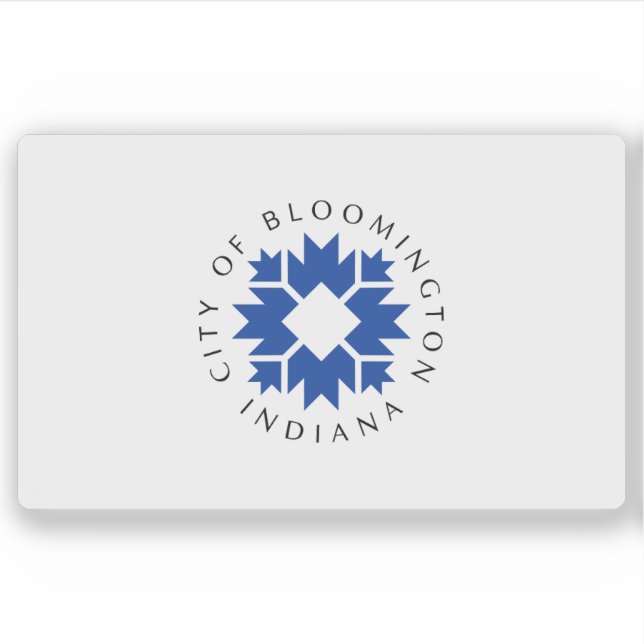 Pegatina Bandera de Bloomington, Indiana, EE. UU. (Anverso)
