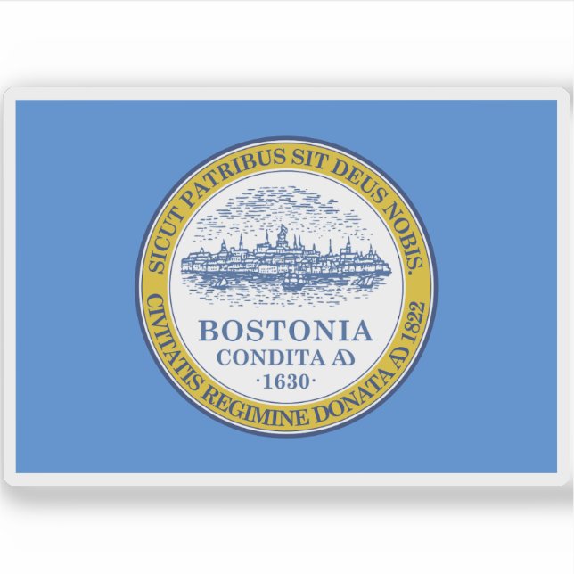 Pegatina Bandera de Boston, Massachusetts (Anverso)