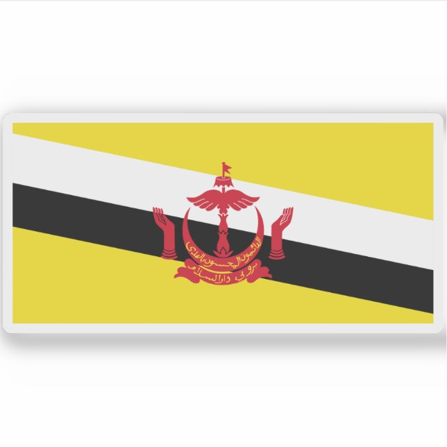 Pegatina Bandera de Brunei (Anverso)