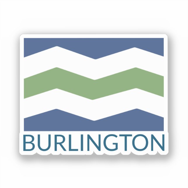Pegatina Bandera de Burlington, Vermont (Anverso)