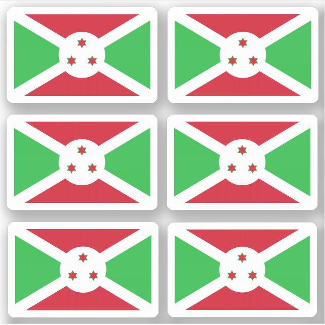 Pegatina Bandera de Burundi - una colección de Stickers (Anverso)