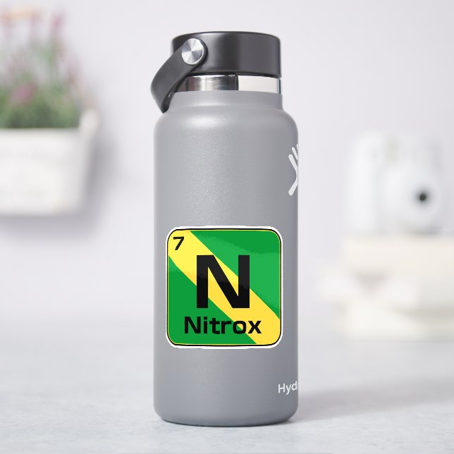 Pegatina Bandera de buzo Nitrox Tabla periódica Sticker (hidrofrasco)
