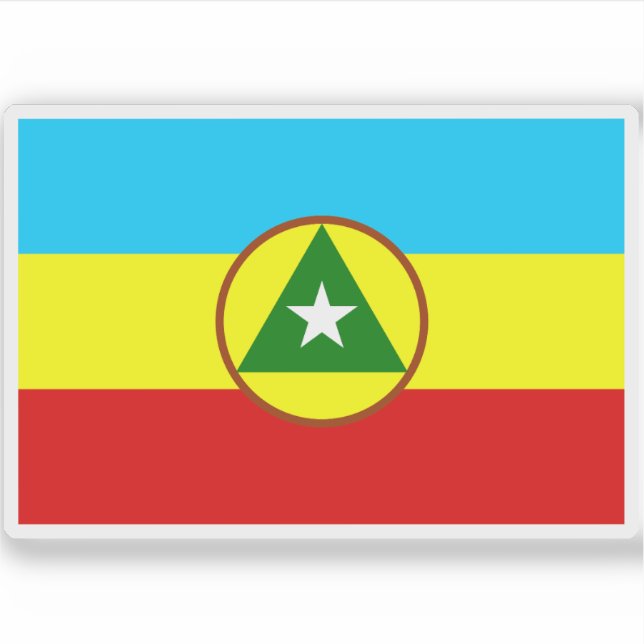 Pegatina Bandera de Cabinda (propuesta del FLEC), África (Anverso)