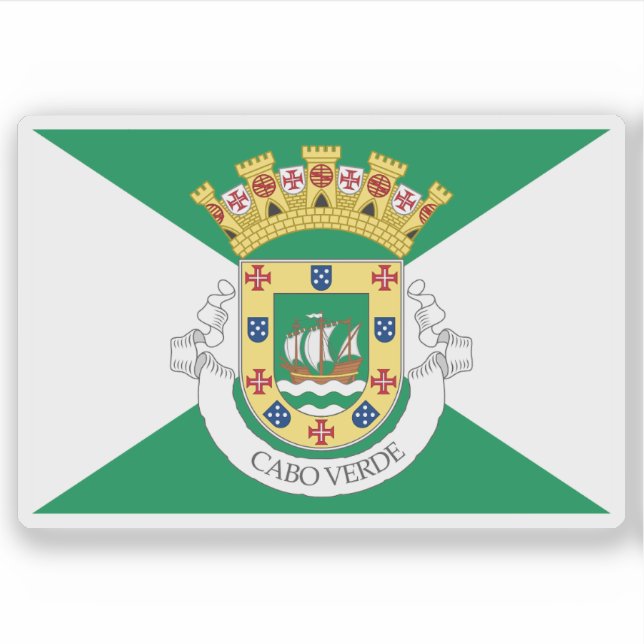 Pegatina Bandera de Cabo Verde (Cabo Verde, propuesta de 19 (Anverso)