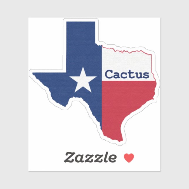 Pegatina Bandera de Cactus Texas (Hoja)