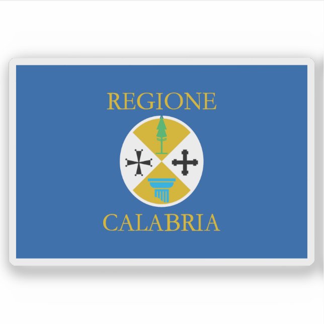 Pegatina Bandera de Calabria, Italia (Anverso)