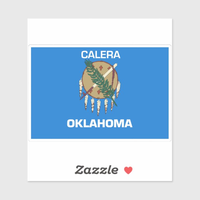 Pegatina Bandera de Calera Oklahoma (Hoja)