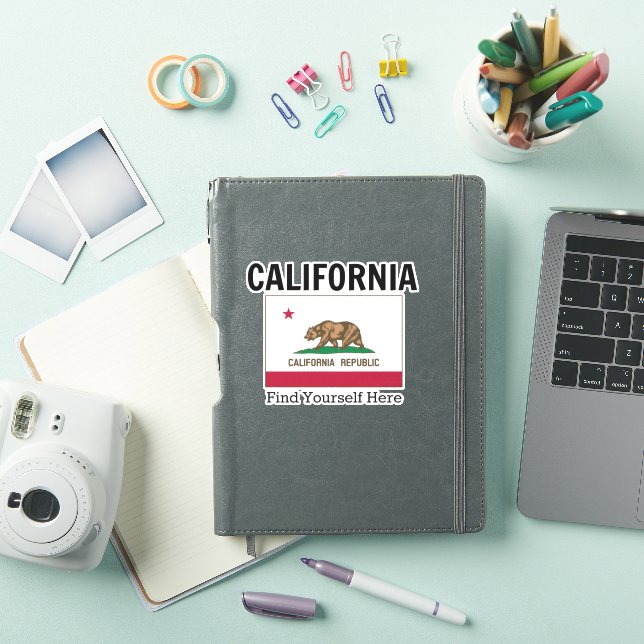 Pegatina Bandera de California y eslogan (Funda para iPad)