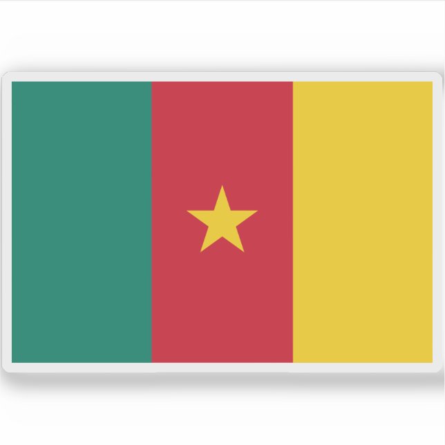 Pegatina Bandera de Camerún (Anverso)