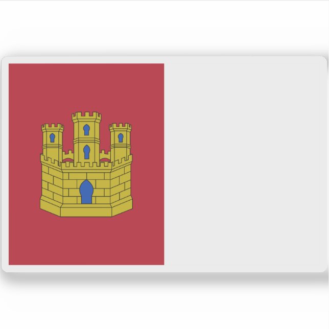Pegatina Bandera de Castilla La Mancha (Anverso)