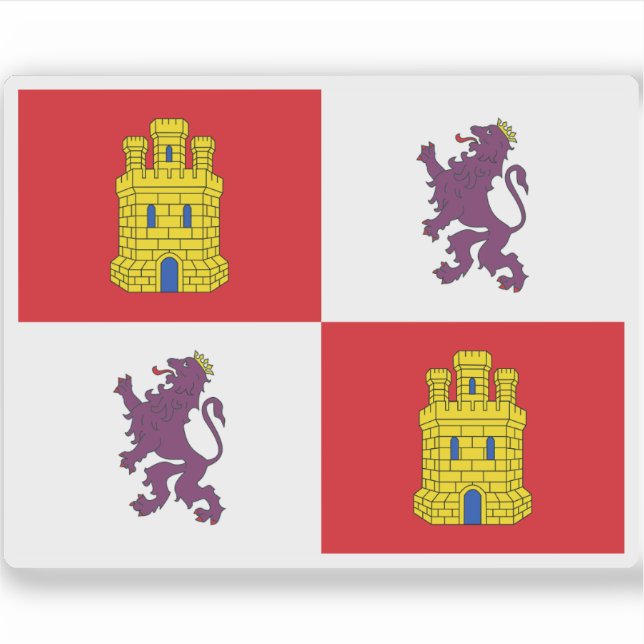 Pegatina Bandera de Castilla y León (Anverso)