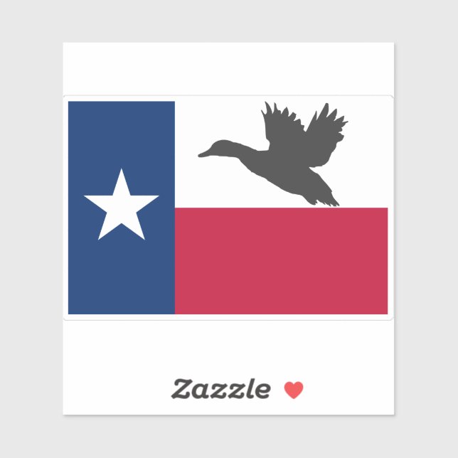 Pegatina Bandera de Caza de Patos de Texas (Hoja)