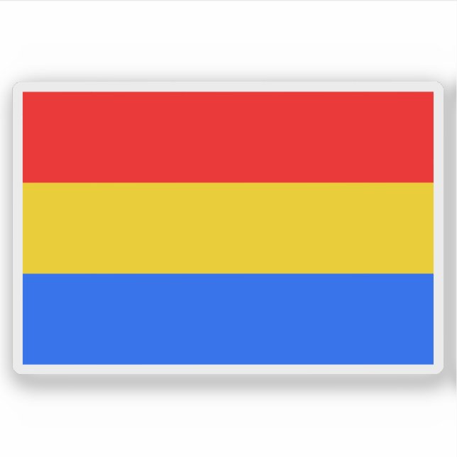 Pegatina Bandera de Český Těšín, República Checa (Anverso)