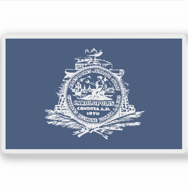 Pegatina Bandera de Charleston, Carolina del Sur (Anverso)