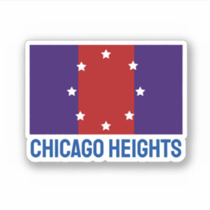 Pegatina Bandera de Chicago Heights, Illinois