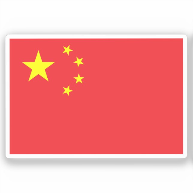Pegatina Bandera de China cortada a medida  (Anverso)