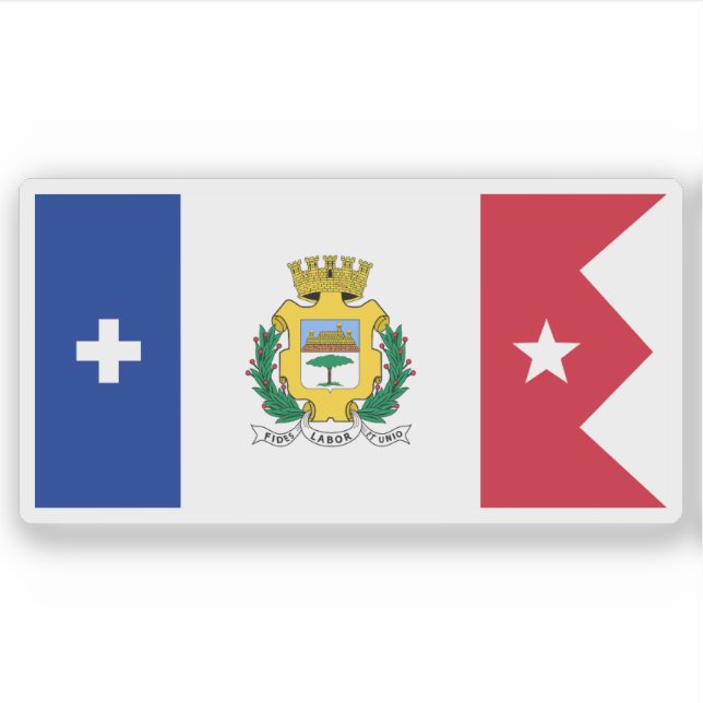 Pegatina Bandera de Cienfuegos, Cuba (Anverso)