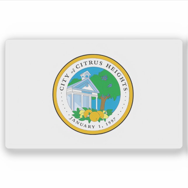 Pegatina Bandera de Citrus Heights, California, EE. UU. (Anverso)