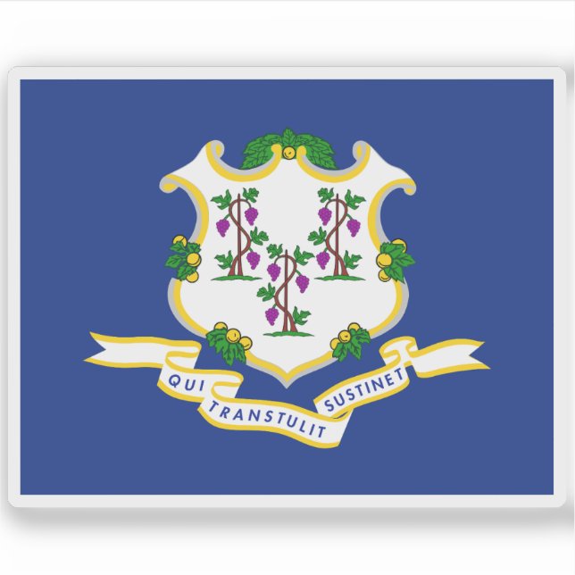 Pegatina Bandera de Connecticut (Anverso)