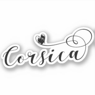 Pegatina Bandera de Córcega del Corazón, Amo Córcega, Franc