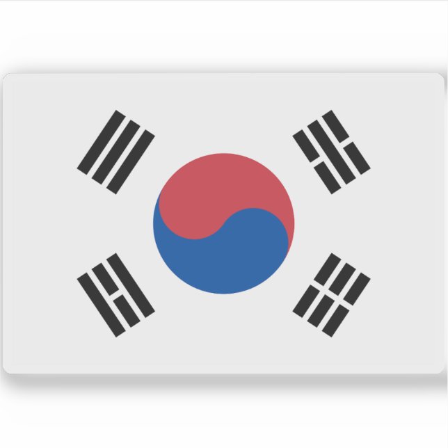 Pegatina Bandera de Corea del Sur (Anverso)