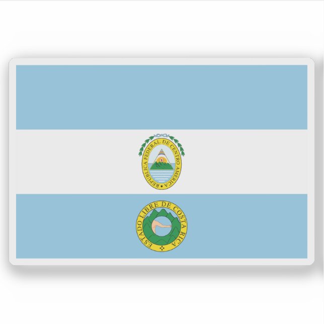 Pegatina Bandera de Costa Rica (1824-1840) (Anverso)